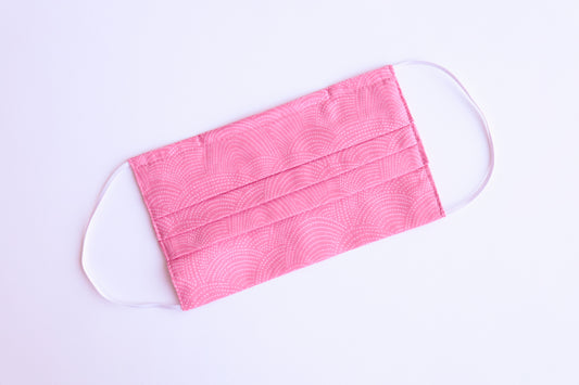 Adult Face Mask - Pink Scallop
