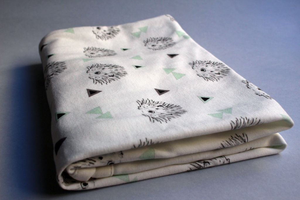 Organic Baby Swaddle Blanket - Baby Hedgehog - Little Dreamer Australia