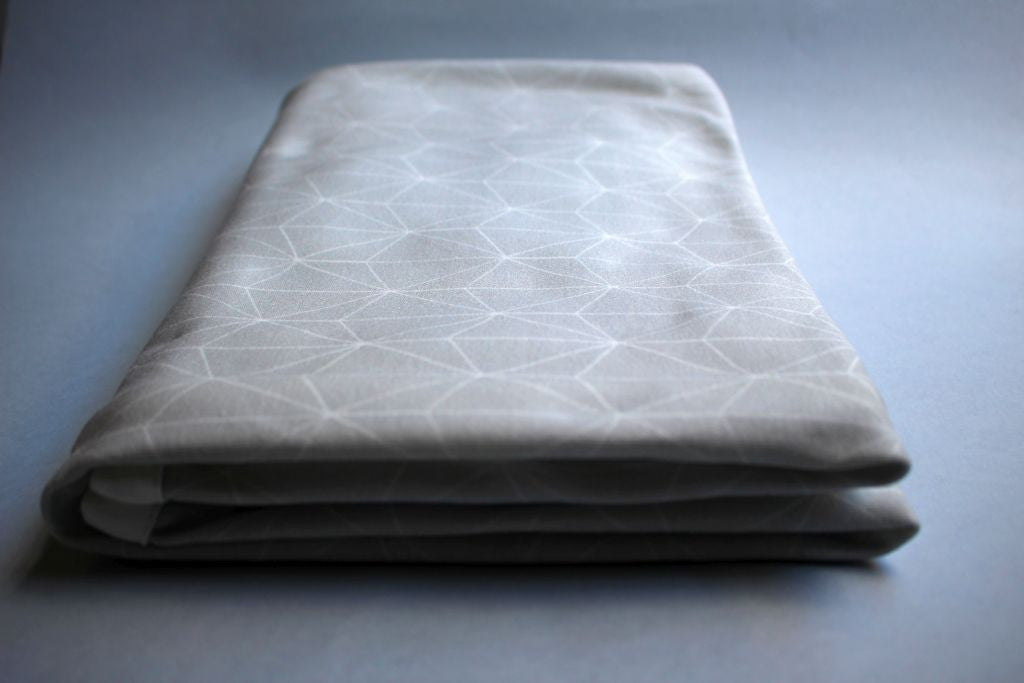 Organic Baby Swaddle Blanket - Grey Geometric - Little Dreamer Australia
