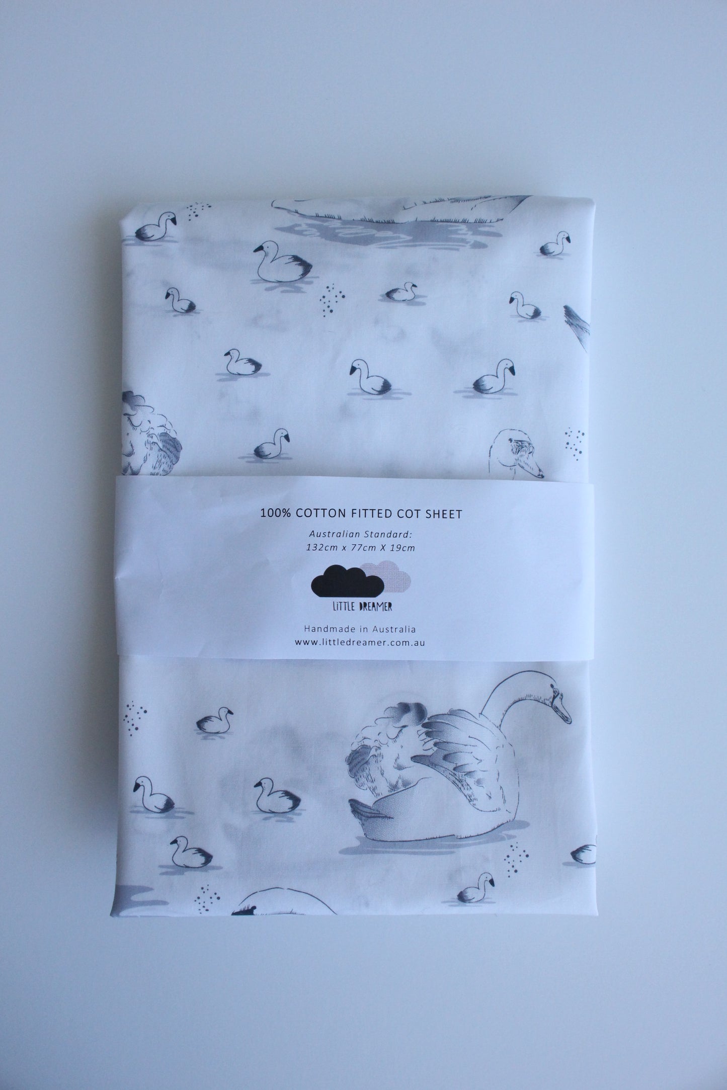 Fitted Cot Sheet - Swan Lake