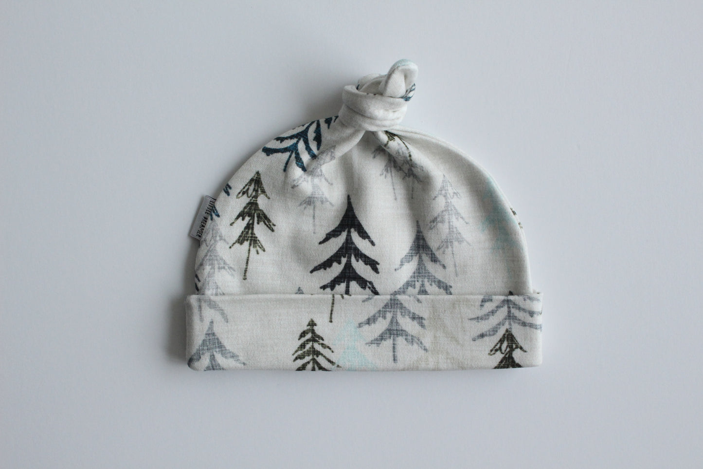 Organic Topknot Baby Beanie - In the Forest
