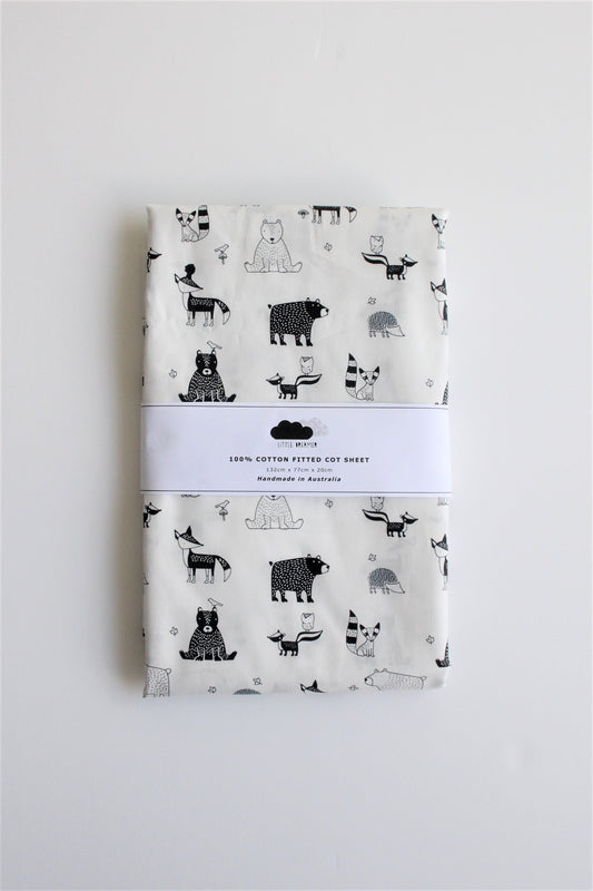 Fitted Cot Sheet - Woodland Critters