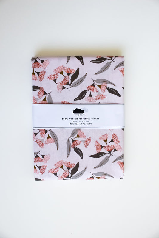 Fitted Cot Sheet - Flowering Gum