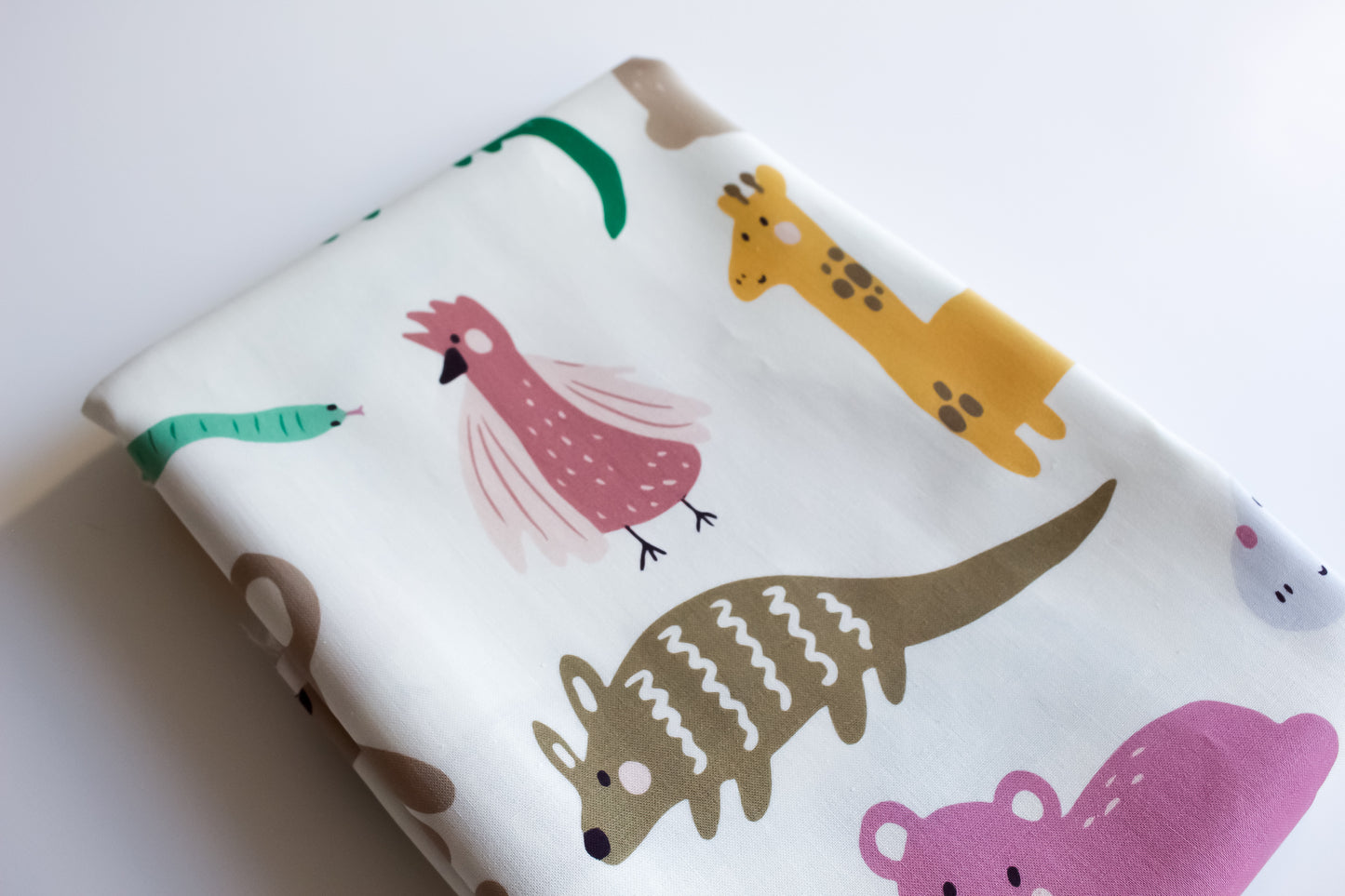 Fitted Cot Sheet - Wildlife (Cream)