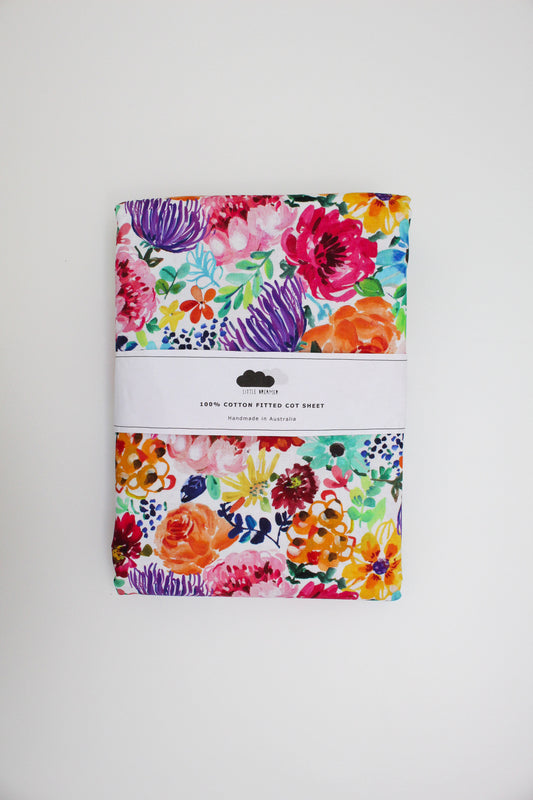 Fitted Cot Sheet - Wildflower Dreaming