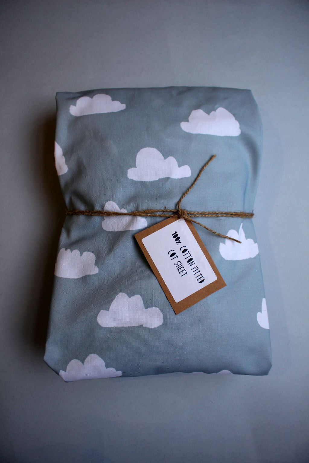 Fitted Cot Sheet - Grey Clouds - Little Dreamer Australia