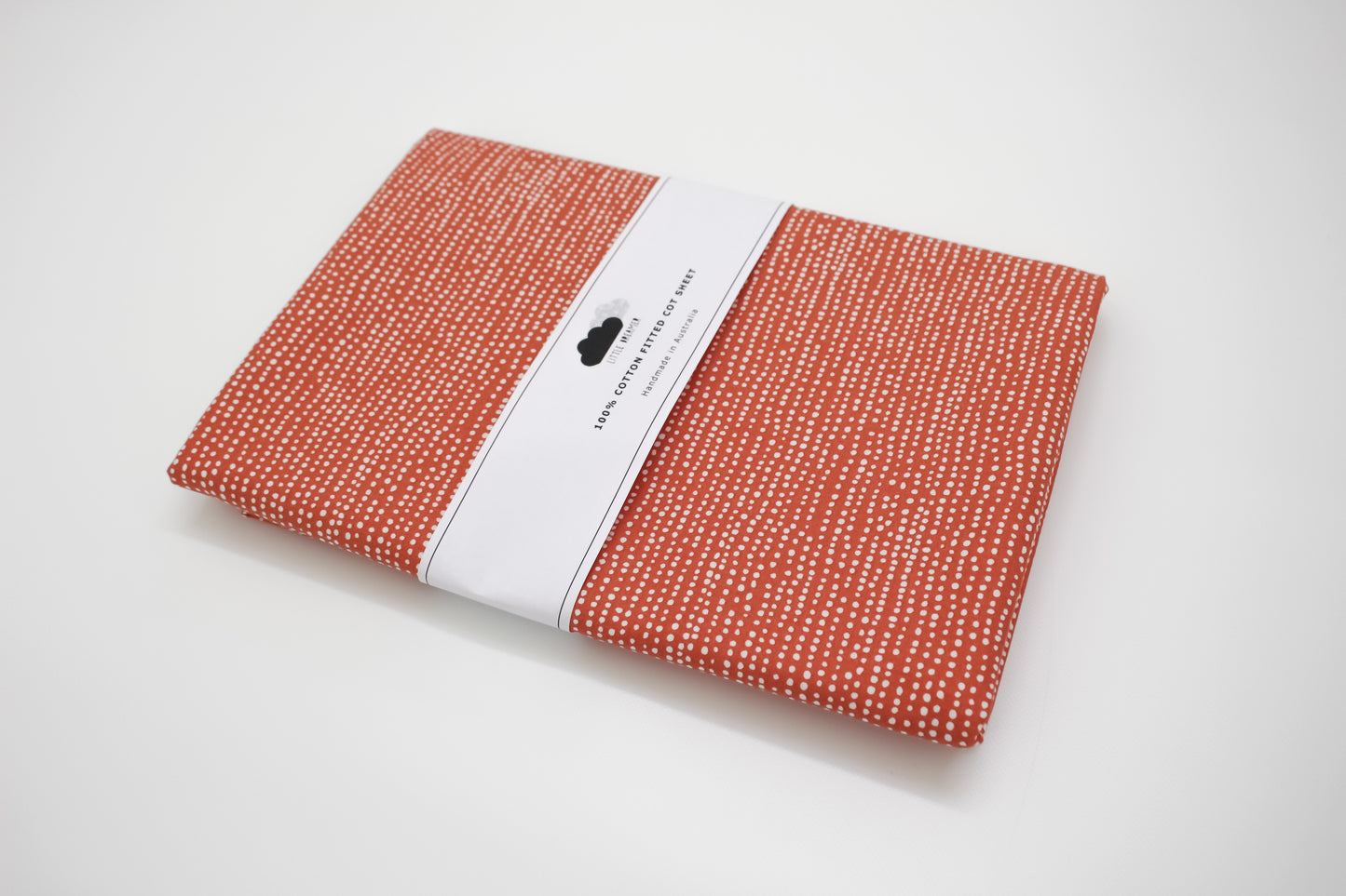 Fitted Cot Sheet - Lunar (Rust)