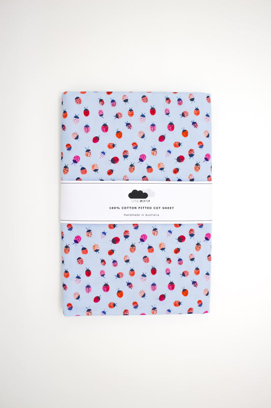 Fitted Cot Sheet - Ladybugs