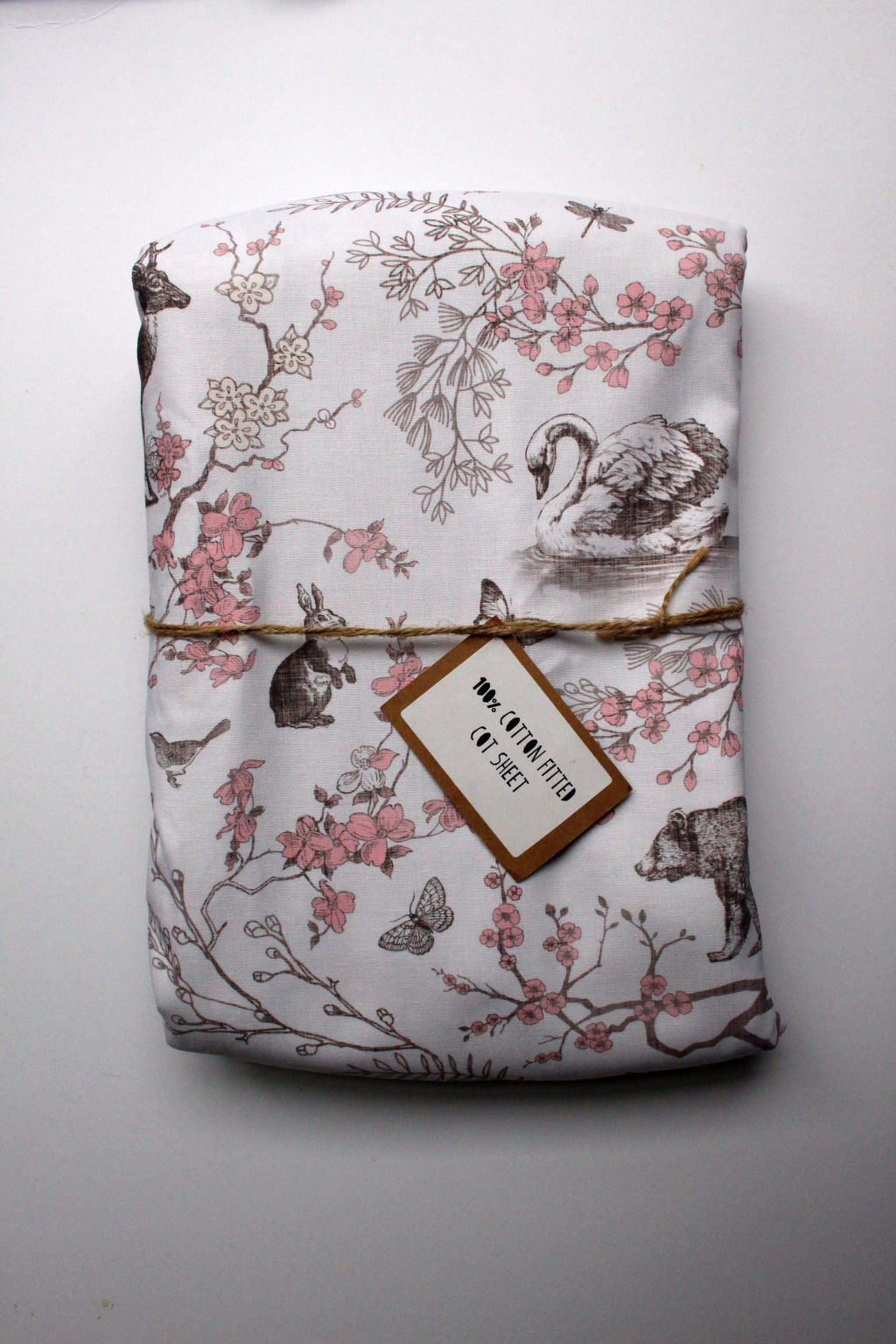Fitted Cot Sheet - Forest of the Swans