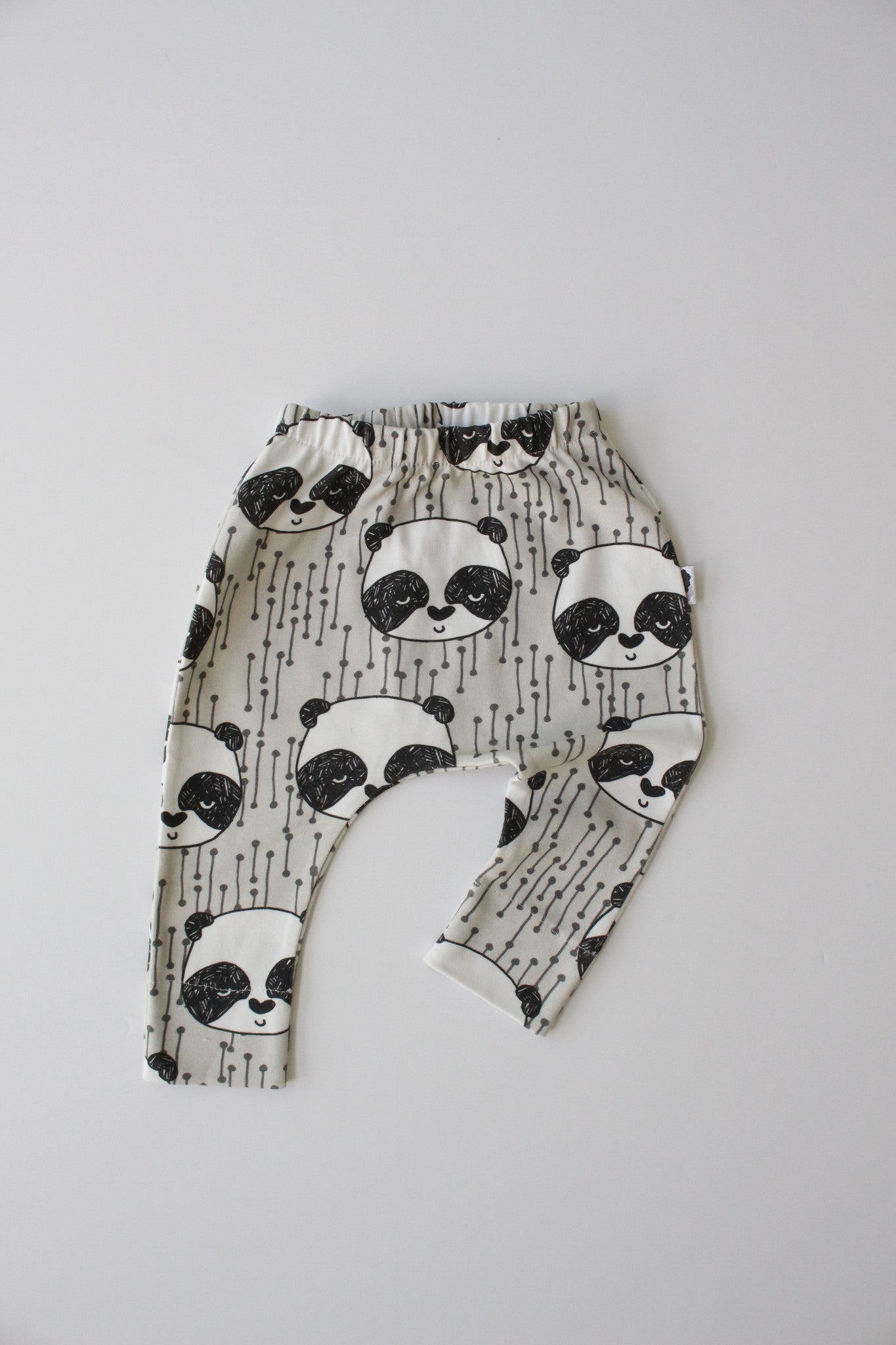 Organic Harem Leggings - Sleepy Panda (Grey)