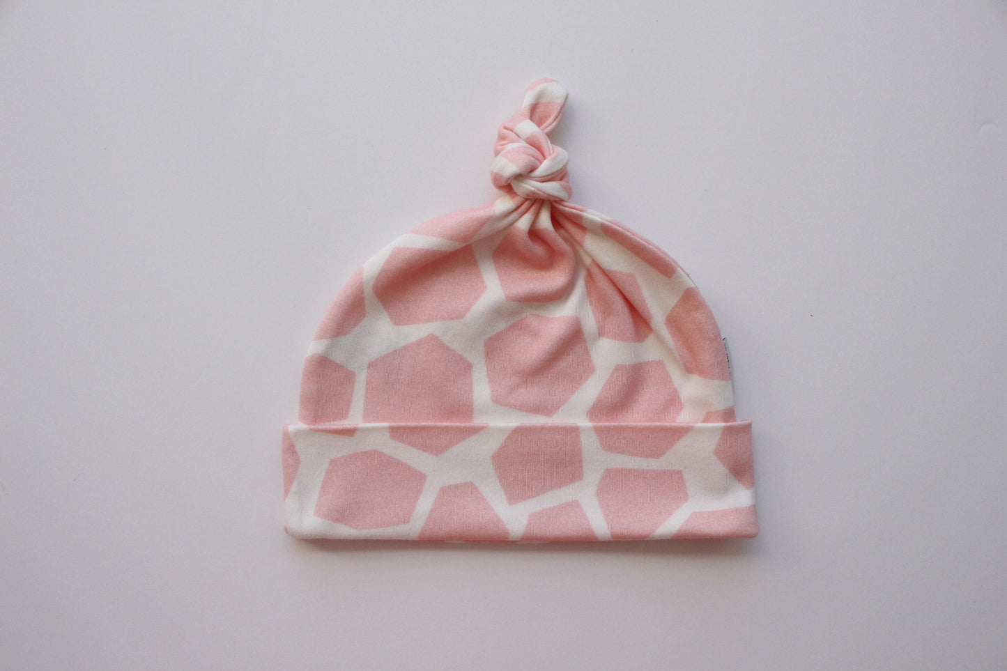 Organic Topknot Baby Beanie - Pink Giraffe